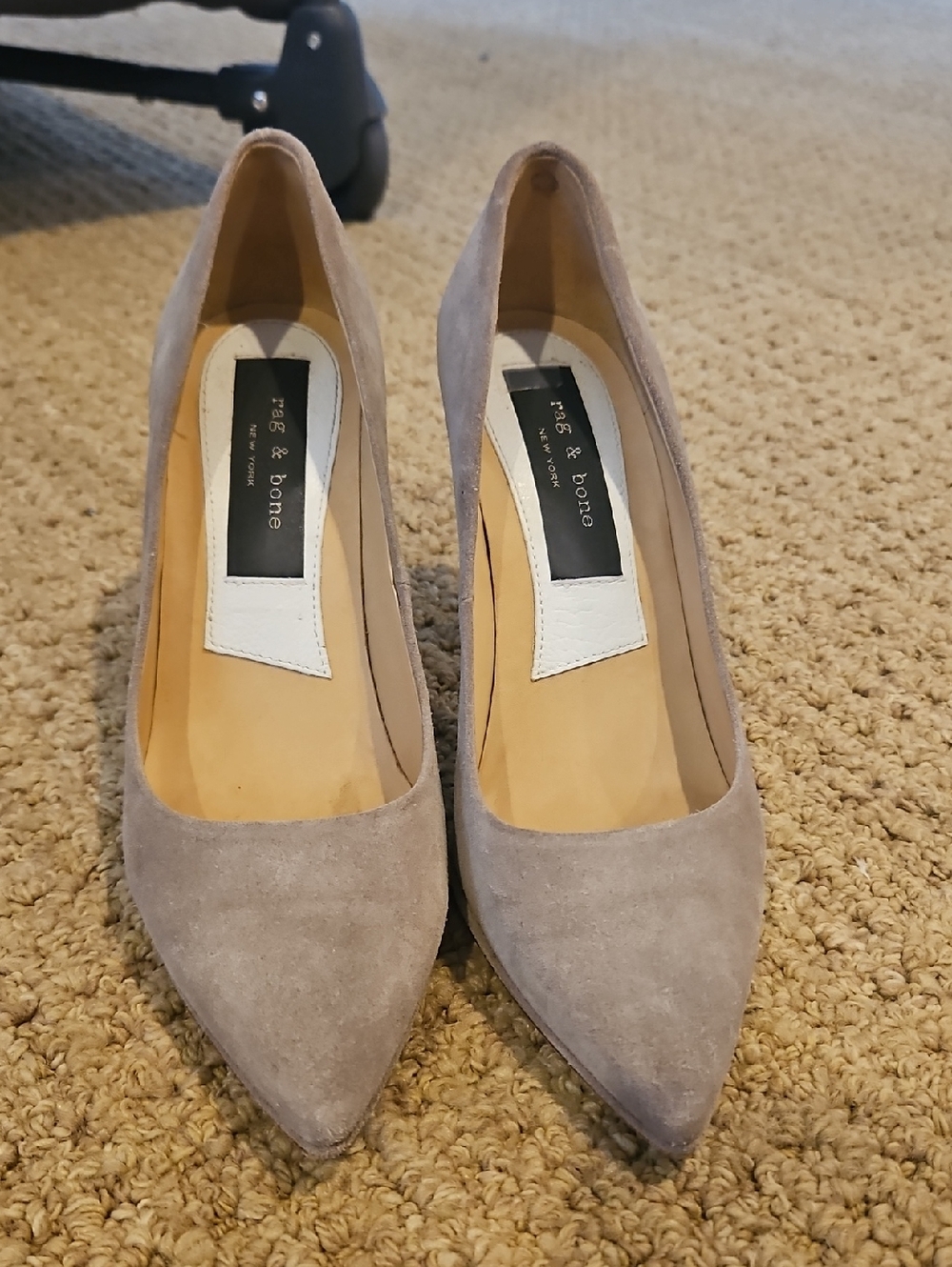 rag & bone Taupe Suede Pointed Pumps Size 37.5